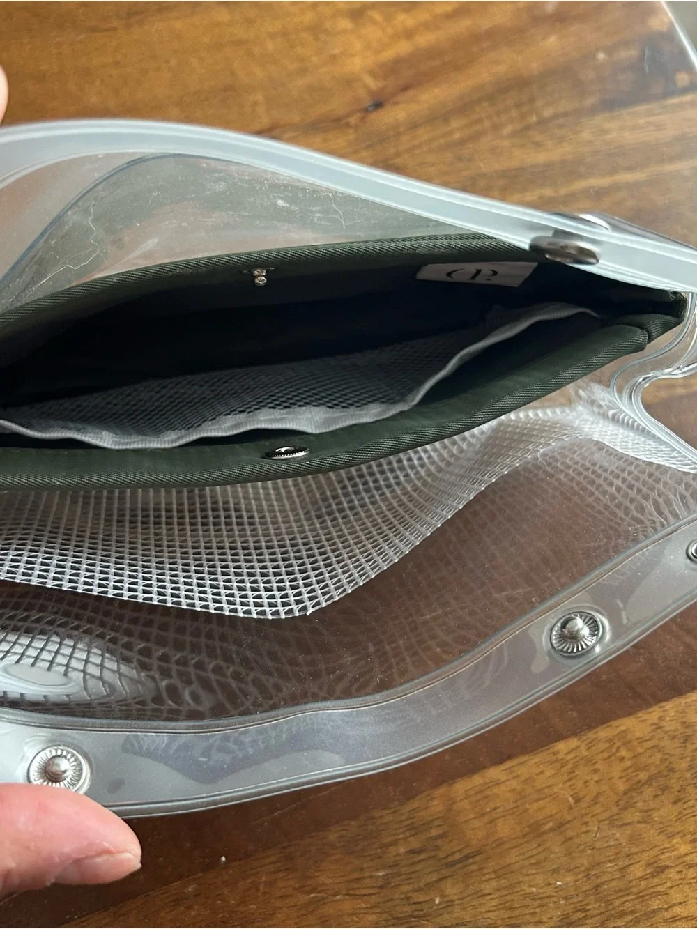 Cloth&Paper Vinyl Mesh Pencil Case with Olive Green Divider
